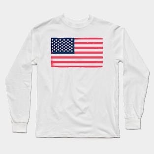 American Flag Grunge USA Flag Patriotic Mens Kids Womens Long Sleeve T-Shirt